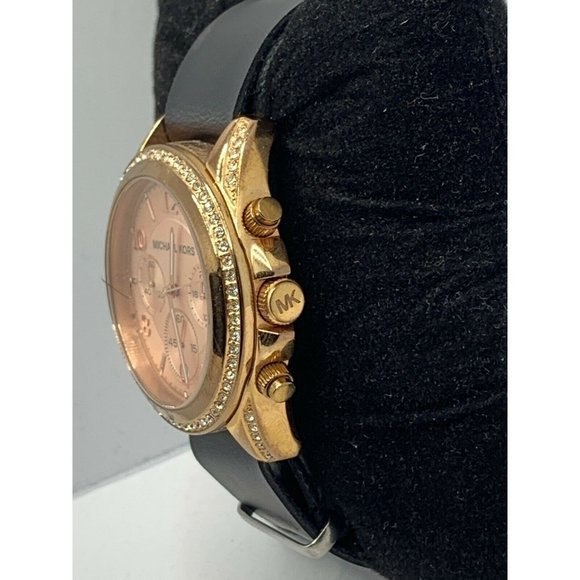 Michael Kors MK5263 Women Black Leather Analog Ros main image 10
